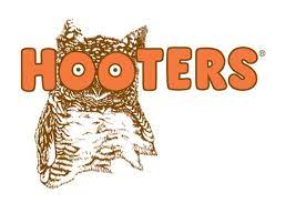 Owl perched next to the word 'HOOTERS' in orange letters.