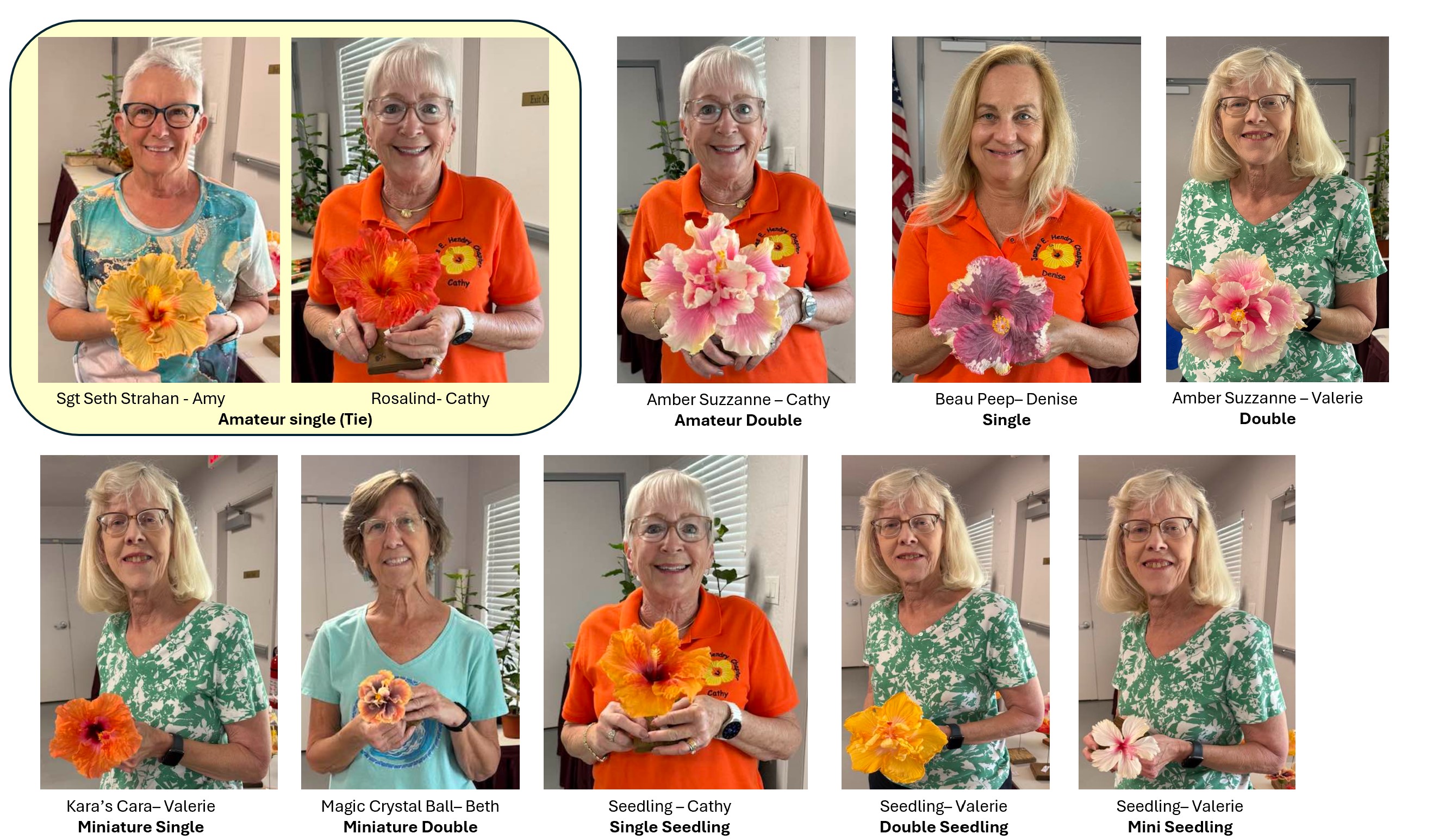 Six images showing women holding and smiling with jars of different colored sauces.